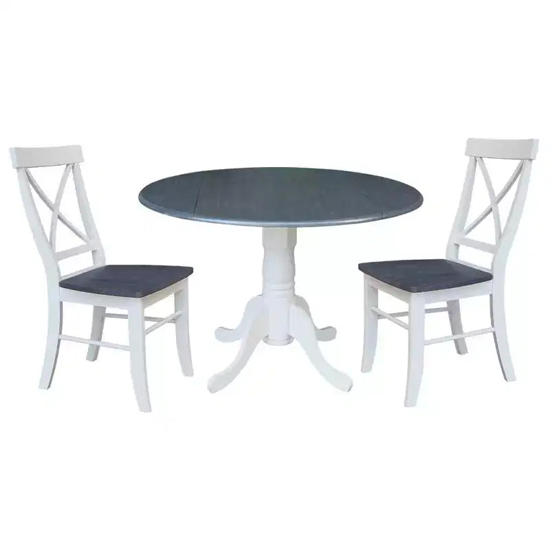42 Mase Dual Drop Leaf Table with 2 X Back Chairs - International Concepts