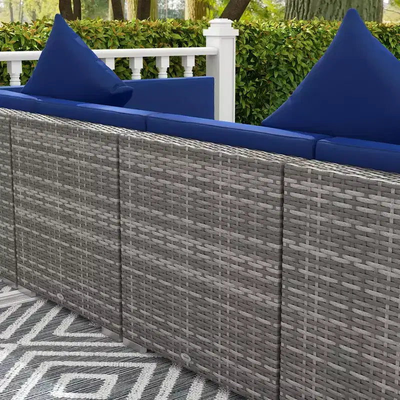 Outsunny 7-Piece Outdoor Patio Furniture Set with Modern Rattan Wicker, Perfect for Garden, Deck, and Backyard