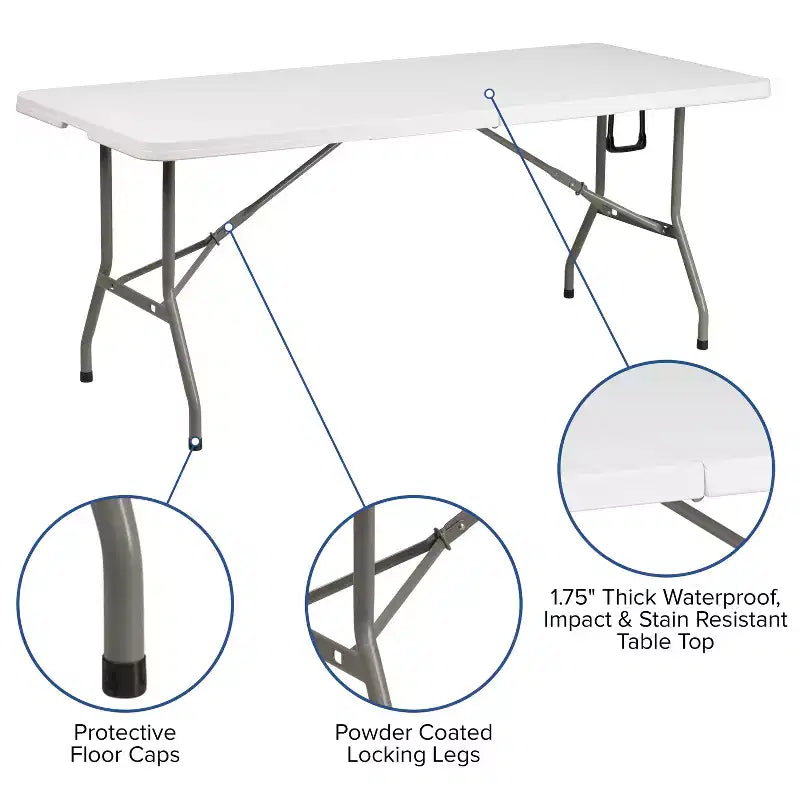 Flash Furniture Portable Tailgate/Event Tent Set - 8'x8' Pop Up Canopy Tent, 6-Foot Bi-Fold Table, Set of 4 Folding Chairs