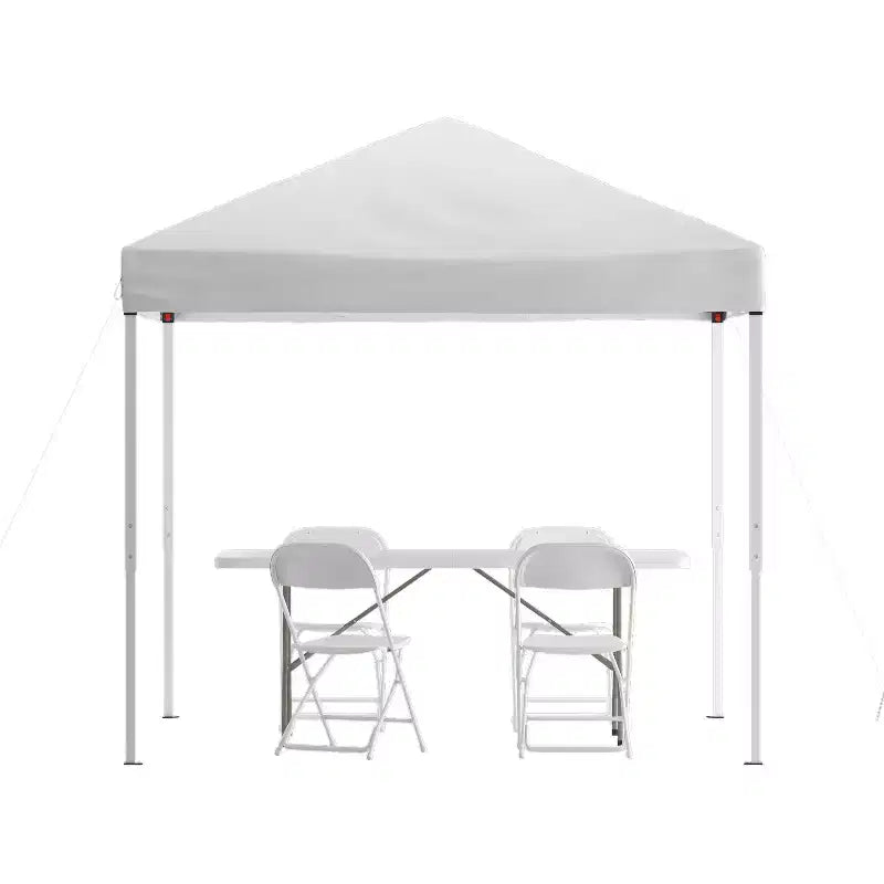 Emma and Oliver Outdoor Event/Tailgate Set with Pop Up Event Canopy with Carry Bag, Bi-Fold Table and 4 Folding Chairs