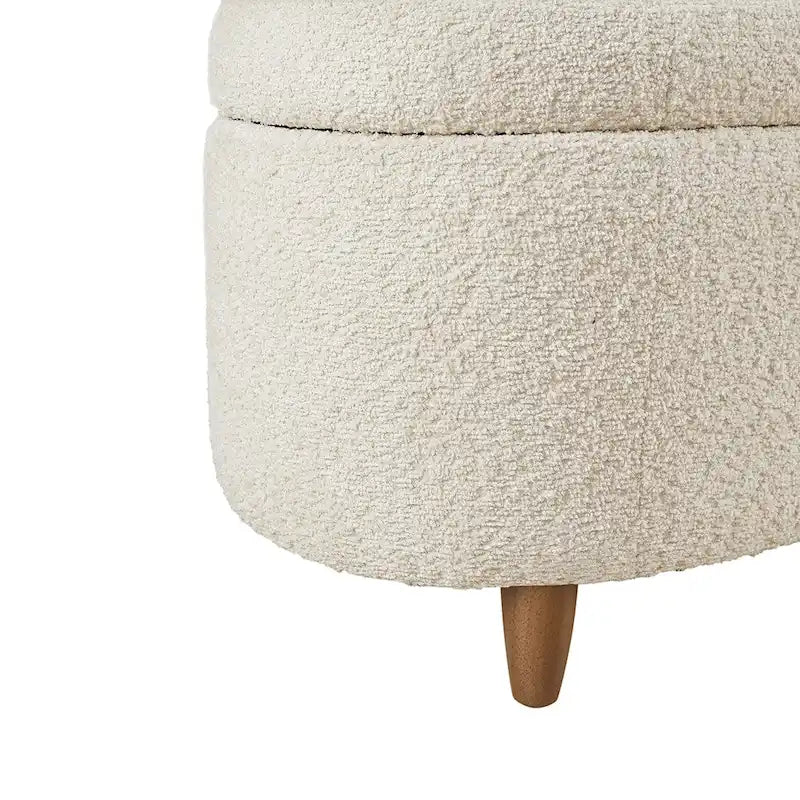 INK+IVY Bailey Taupe Boucle Flip Top Storage Bench