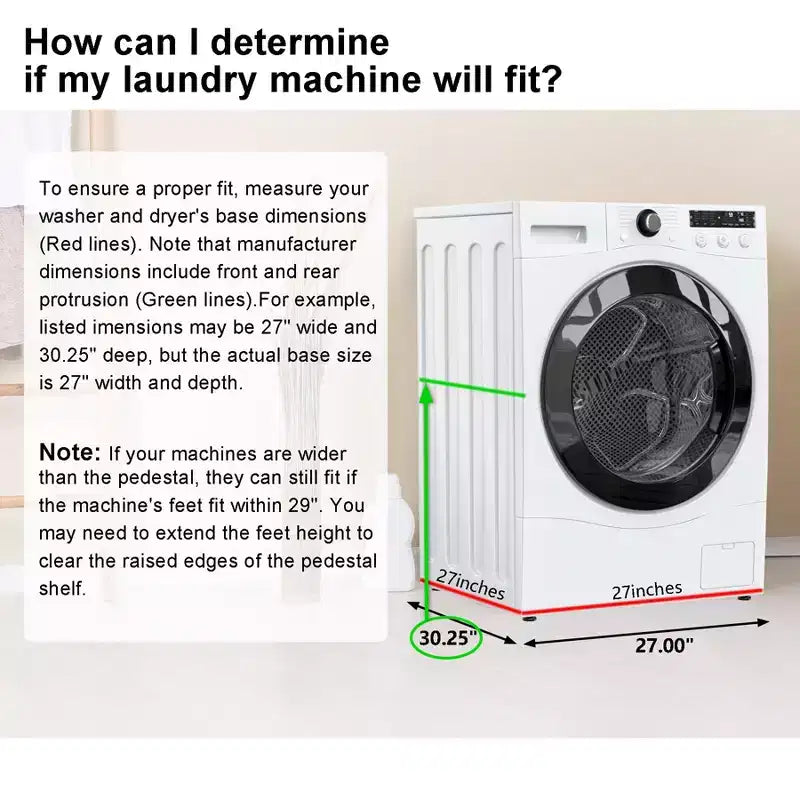 Black / White Heavy-Duty Metal Washer & Dryer Pedestal Stand ¨C Single Unit, Anti-Vibration