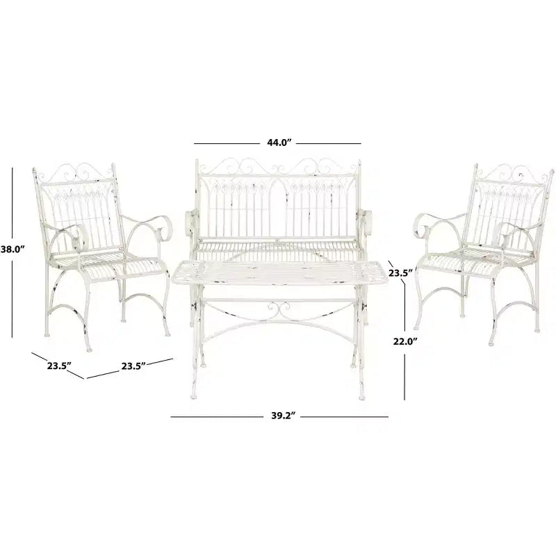 Leah 4 Piece Patio Set - Indoor/Outdoor - PAT5000 - Safavieh