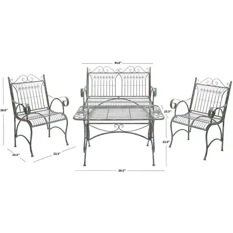 Leah 4 Piece Patio Set - Indoor/Outdoor - PAT5000 - Safavieh