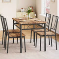 Garvee Dining Table Set of 4, Rectangular Dining Room Table Set with 4 Chairs for Small Space, 5 Piece Kitchen Table, Apartment, Retro Brown