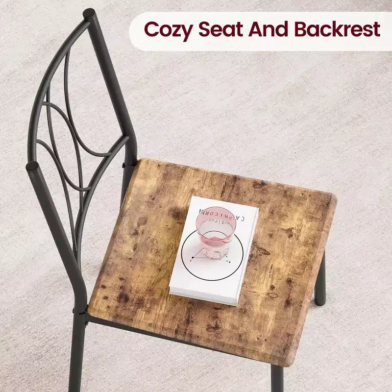 Garvee Dining Table Set of 4, Rectangular Dining Room Table Set with 4 Chairs for Small Space, 5 Piece Kitchen Table, Apartment, Retro Brown