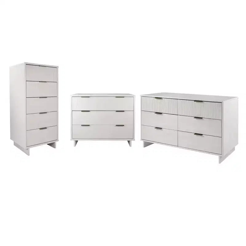 Manhattan Comfort 3pc Granville Chest with Single Dresser and Double Dresser Bedroom Set