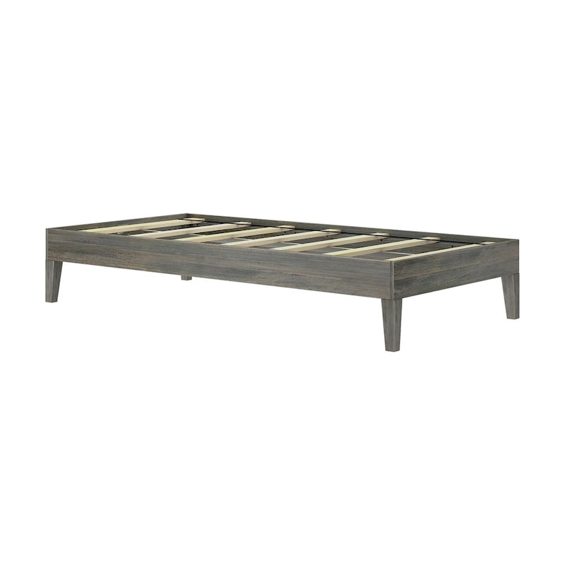 Cadre de lit plateforme double en bois massif — Sommier tapissier non requis | Capacité de 227 kg