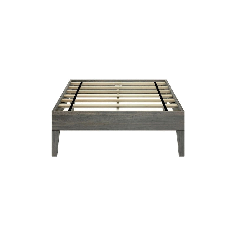 Cadre de lit plateforme double en bois massif — Sommier tapissier non requis | Capacité de 227 kg