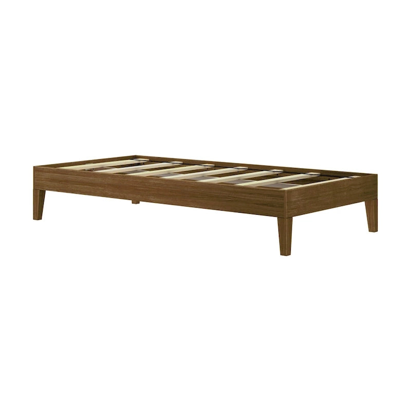 Cadre de lit plateforme double en bois massif — Sommier tapissier non requis | Capacité de 227 kg