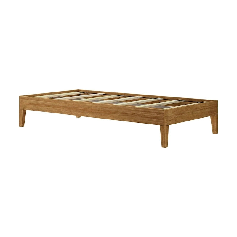 Cadre de lit plateforme double en bois massif — Sommier tapissier non requis | Capacité de 227 kg