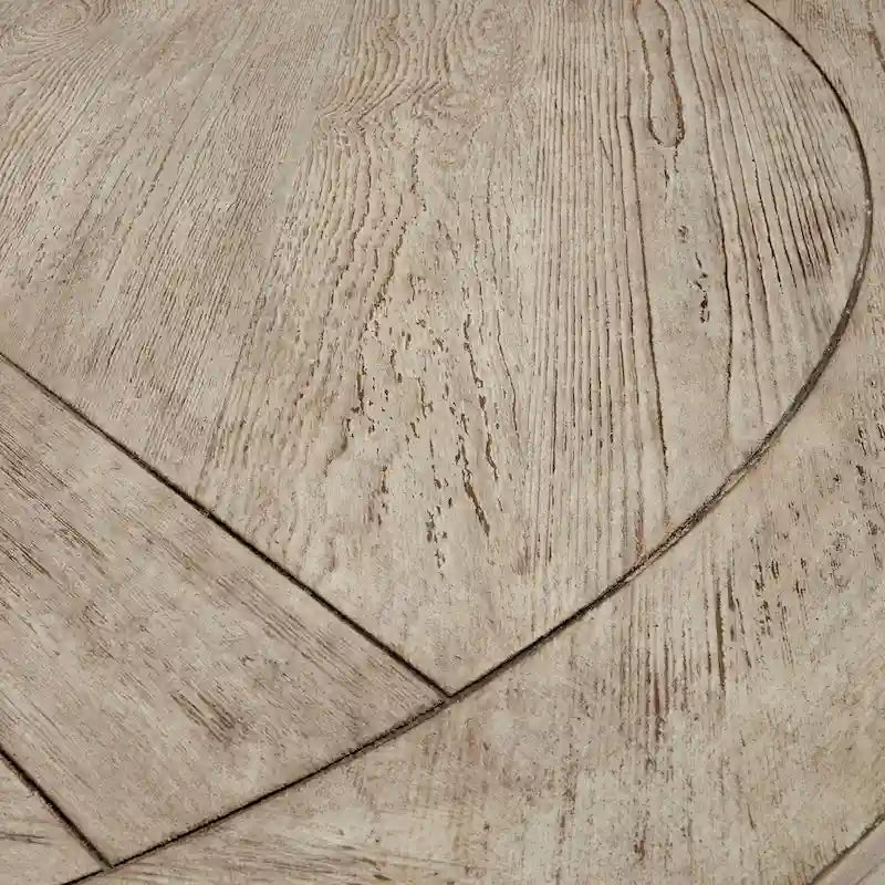 Table à manger ronde rustique avec piètement en X — Chêne gris antique | 4 tailles