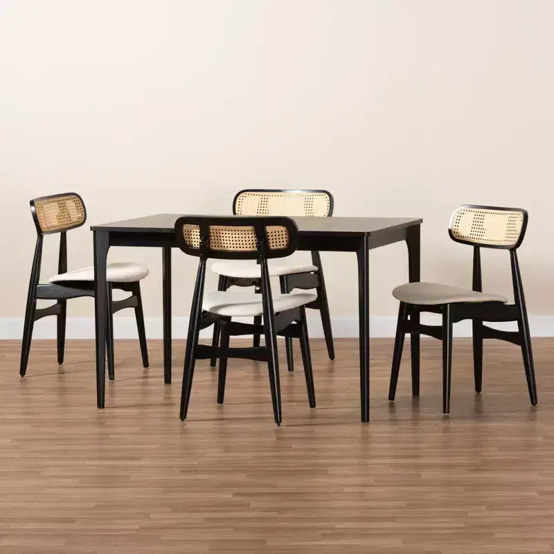 Baxton Studio Tarana Mid-Century Modern Wood 5-Piece Dining Set