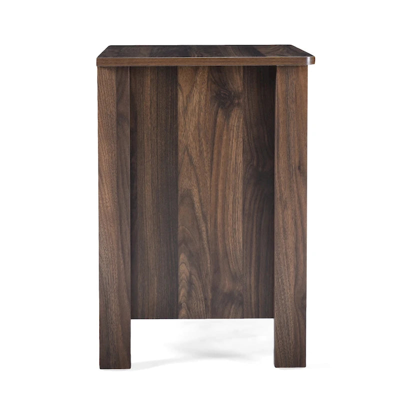 Table de chevet contemporaine à 2 tiroirs avec finition aspect bois
