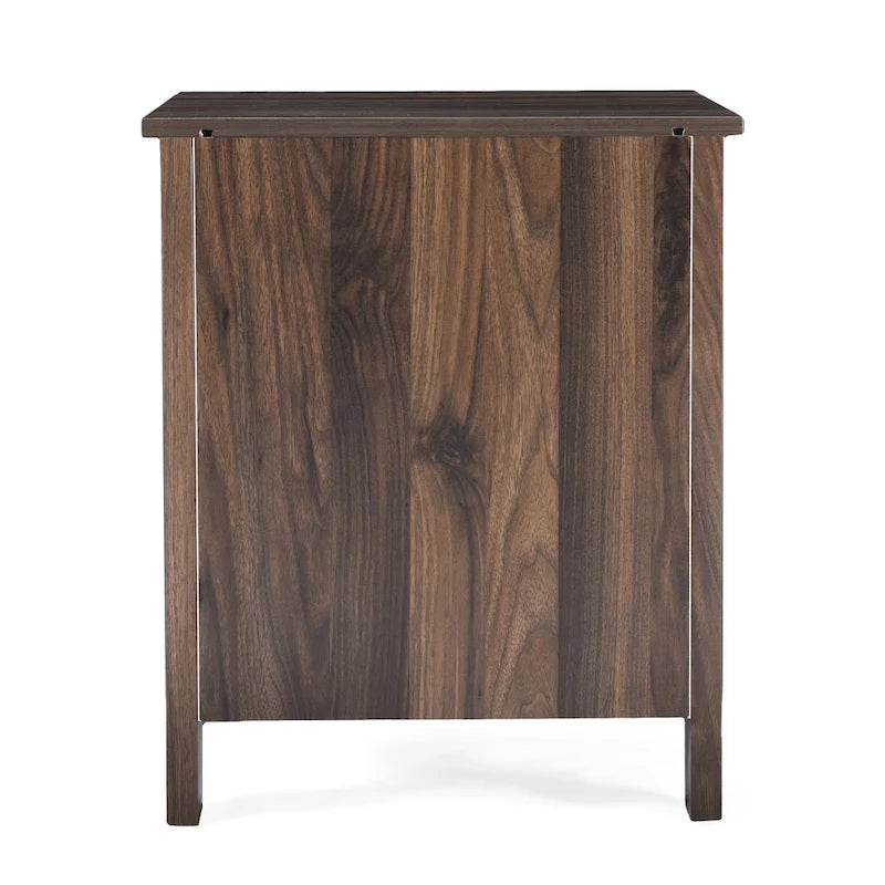 Table de chevet contemporaine à 2 tiroirs avec finition aspect bois