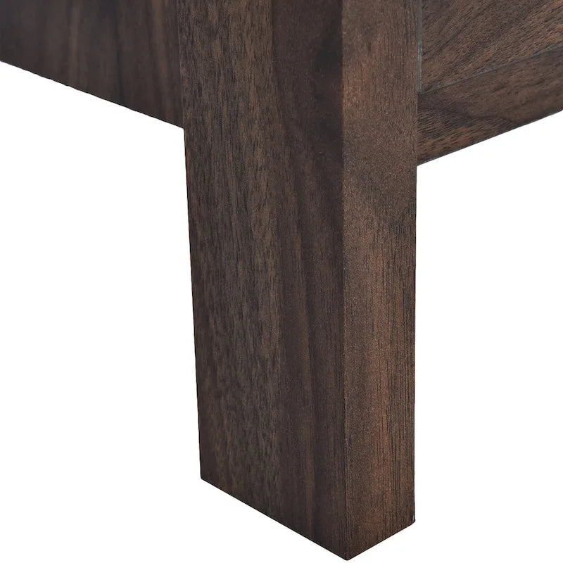 Table de chevet contemporaine à 2 tiroirs avec finition aspect bois