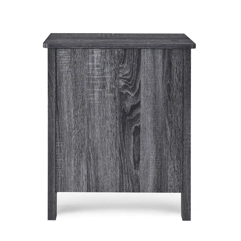 Table de chevet contemporaine à 2 tiroirs avec finition aspect bois