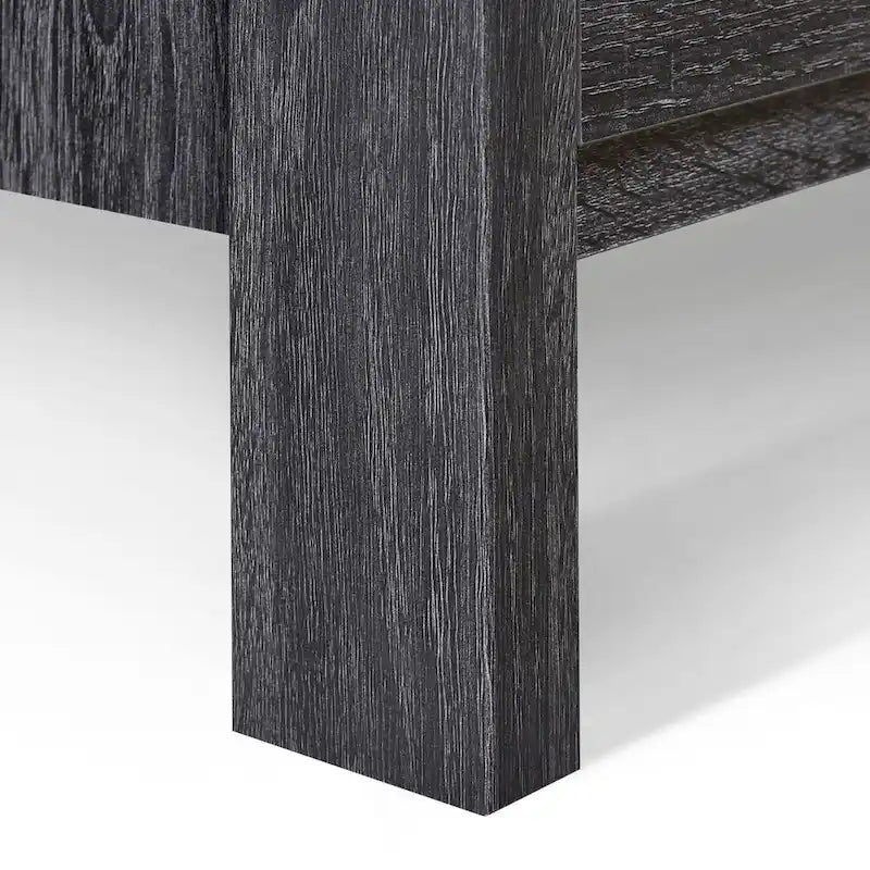 Table de chevet contemporaine à 2 tiroirs avec finition aspect bois