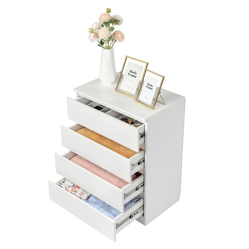 Commode moderne à 4 tiroirs avec surface supérieure spacieuse — Organisateur de rangement pour chambre à coucher