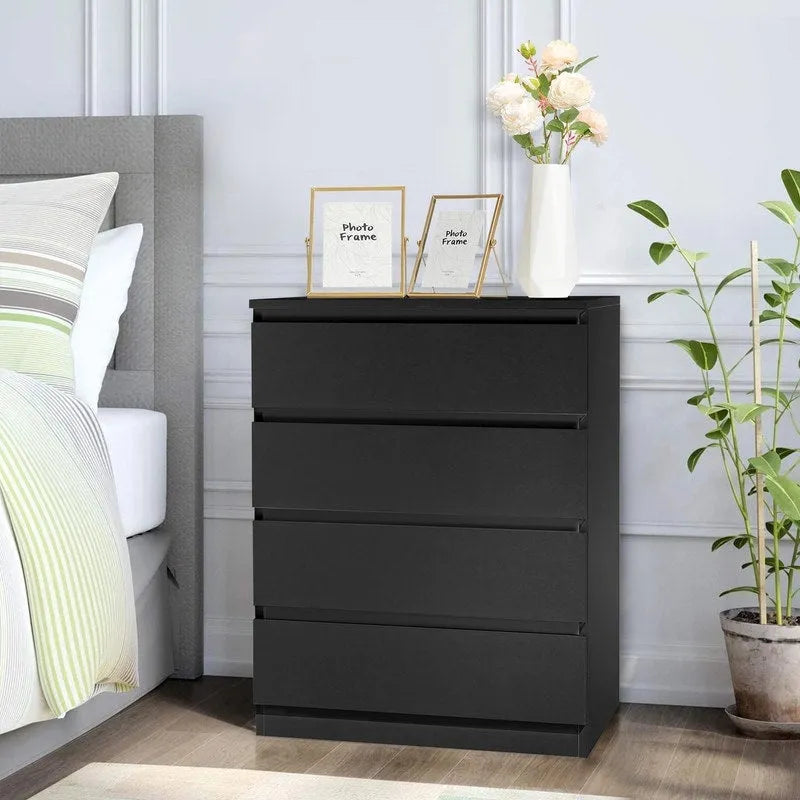 Commode moderne à 4 tiroirs avec surface supérieure spacieuse — Organisateur de rangement pour chambre à coucher