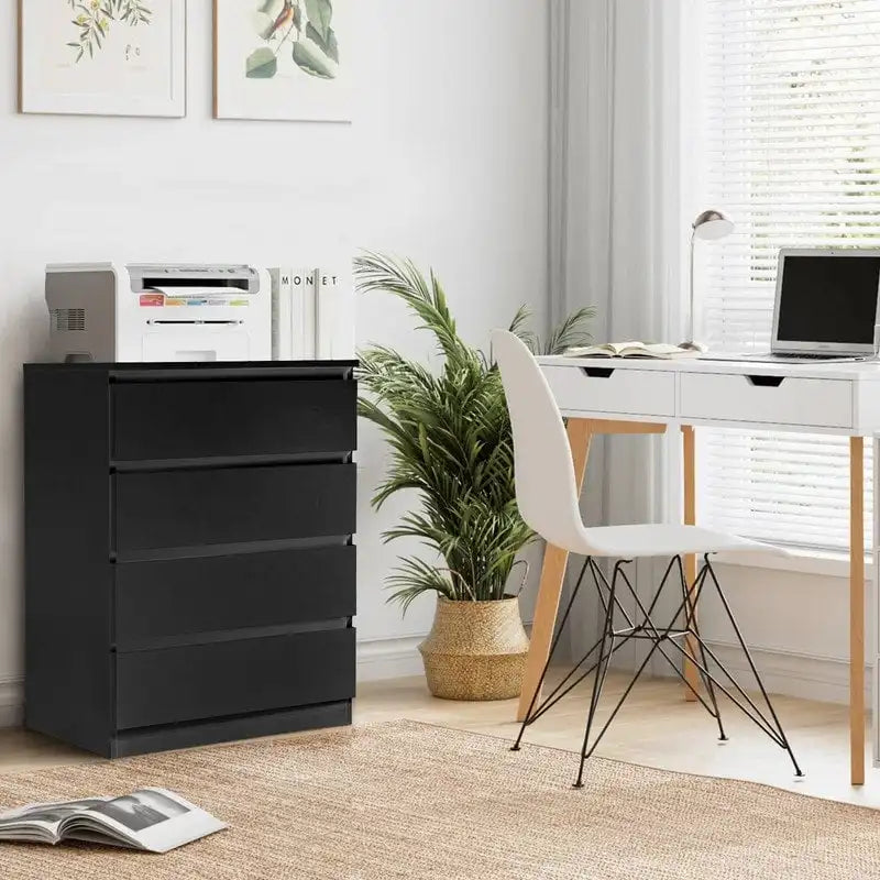 Commode moderne à 4 tiroirs avec surface supérieure spacieuse — Organisateur de rangement pour chambre à coucher