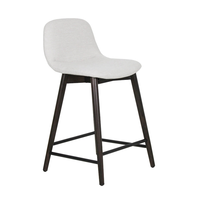 Tabouret de comptoir rembourré à dossier bas avec repose-pieds