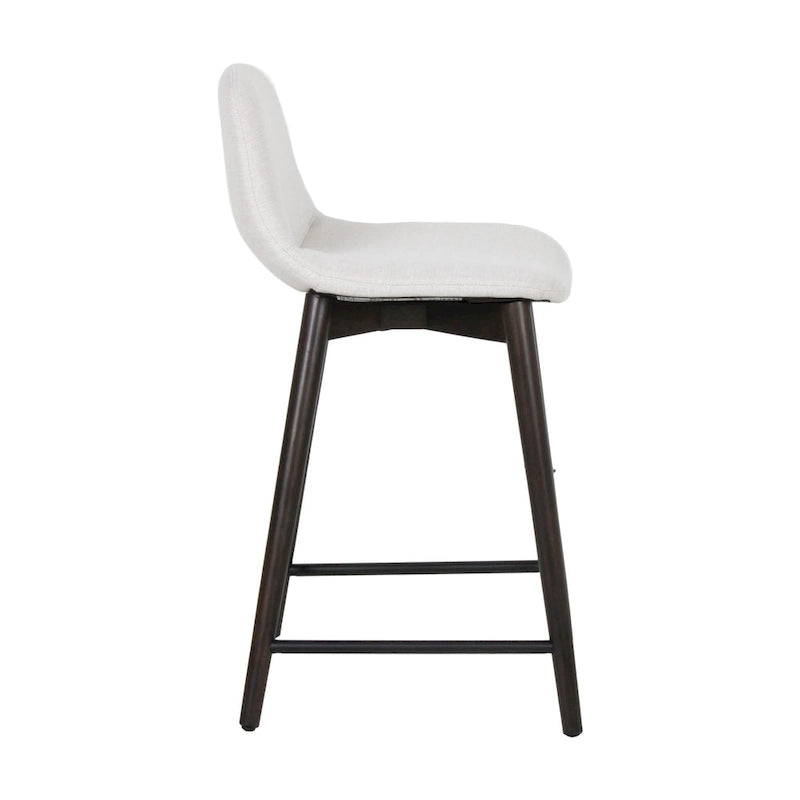 Tabouret de comptoir rembourré à dossier bas avec repose-pieds