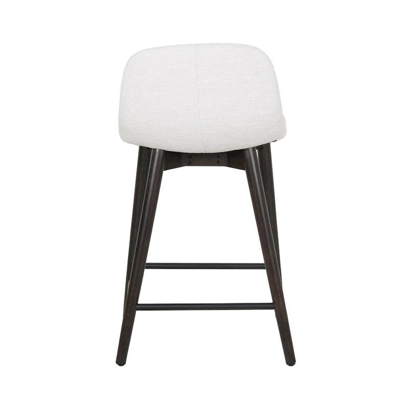 Tabouret de comptoir rembourré à dossier bas avec repose-pieds