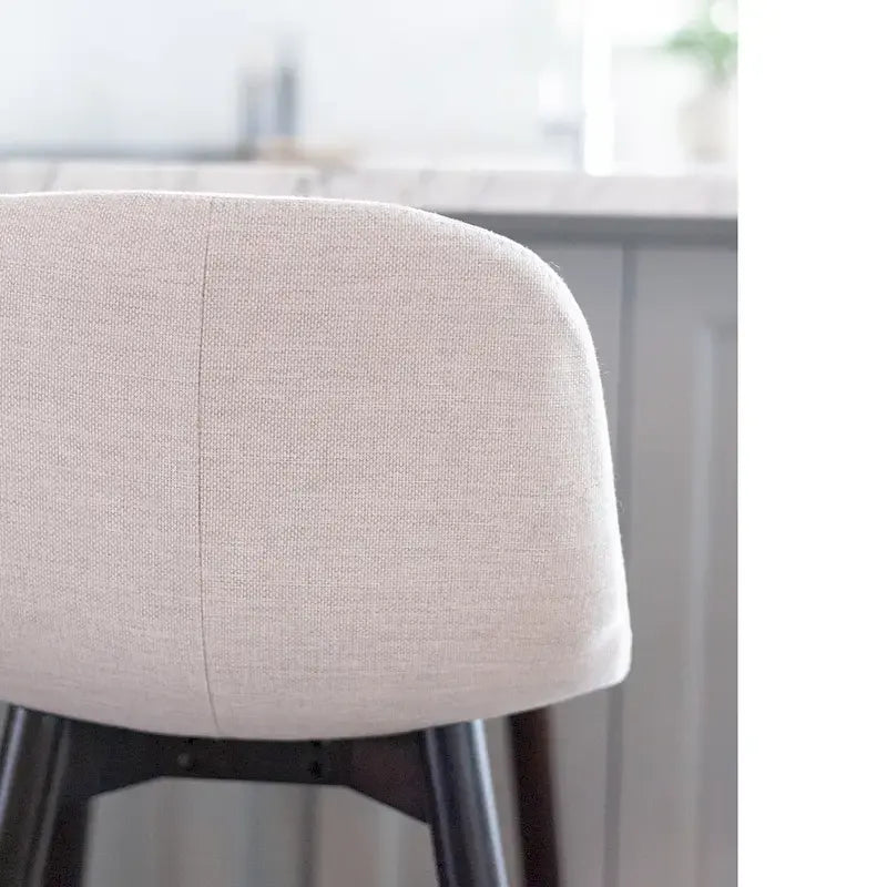 Tabouret de comptoir rembourré à dossier bas avec repose-pieds