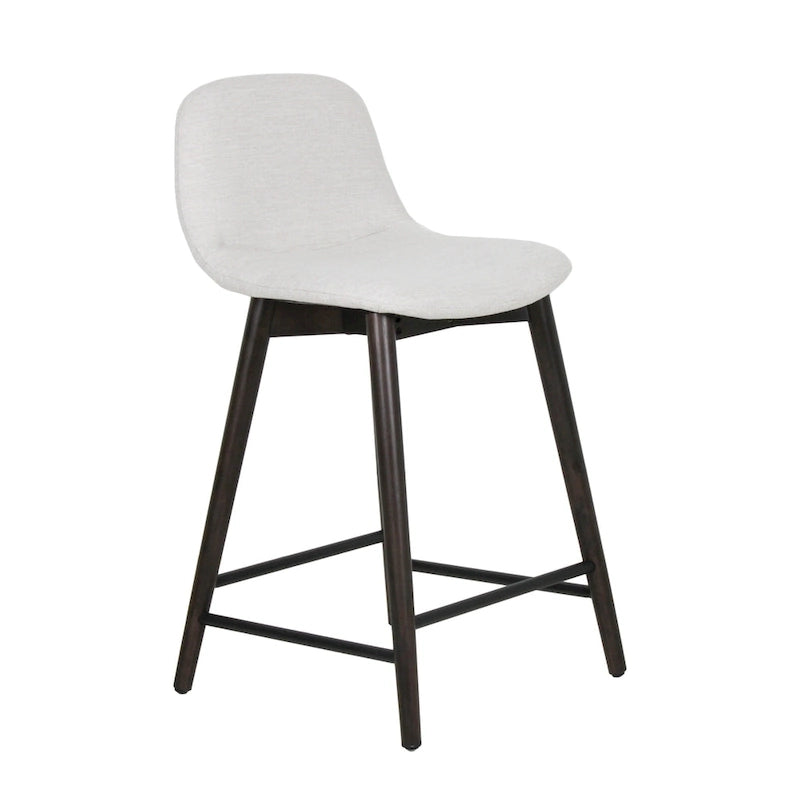 Tabouret de comptoir rembourré à dossier bas avec repose-pieds