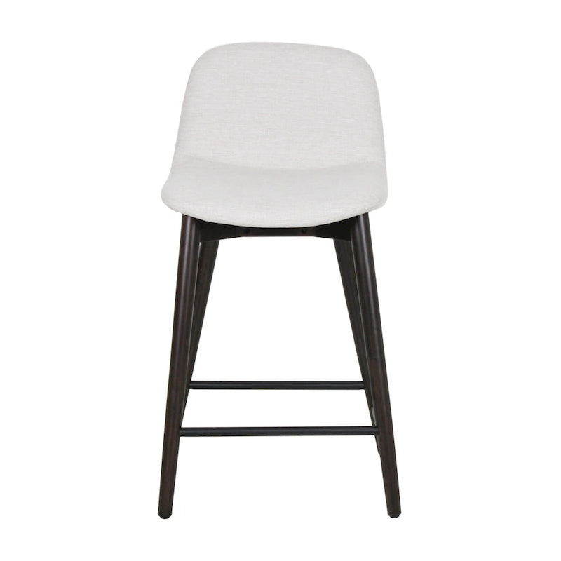 Tabouret de comptoir rembourré à dossier bas avec repose-pieds
