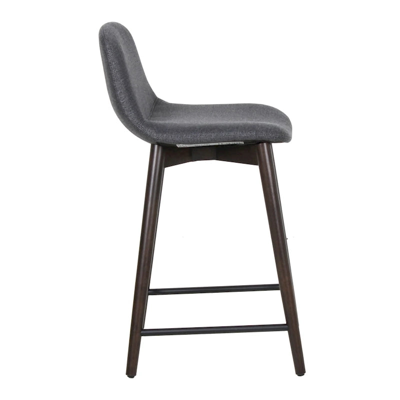 Tabouret de comptoir rembourré à dossier bas avec repose-pieds