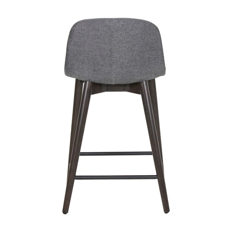 Tabouret de comptoir rembourré à dossier bas avec repose-pieds
