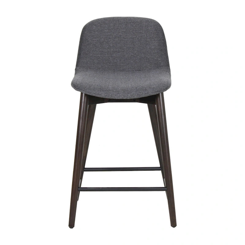 Tabouret de comptoir rembourré à dossier bas avec repose-pieds