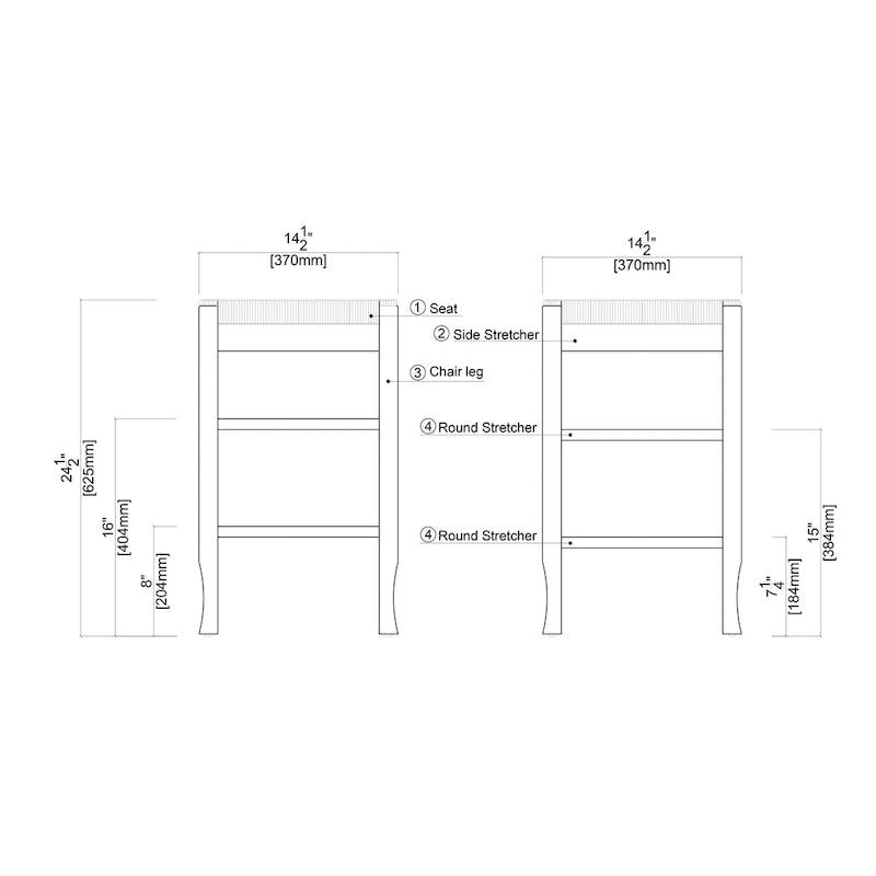 Tabouret de bar sans dossier en rotin