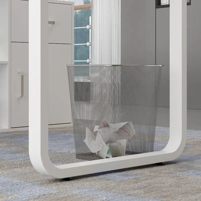 Bureau de direction en L avec caisson de rangement à tiroirs