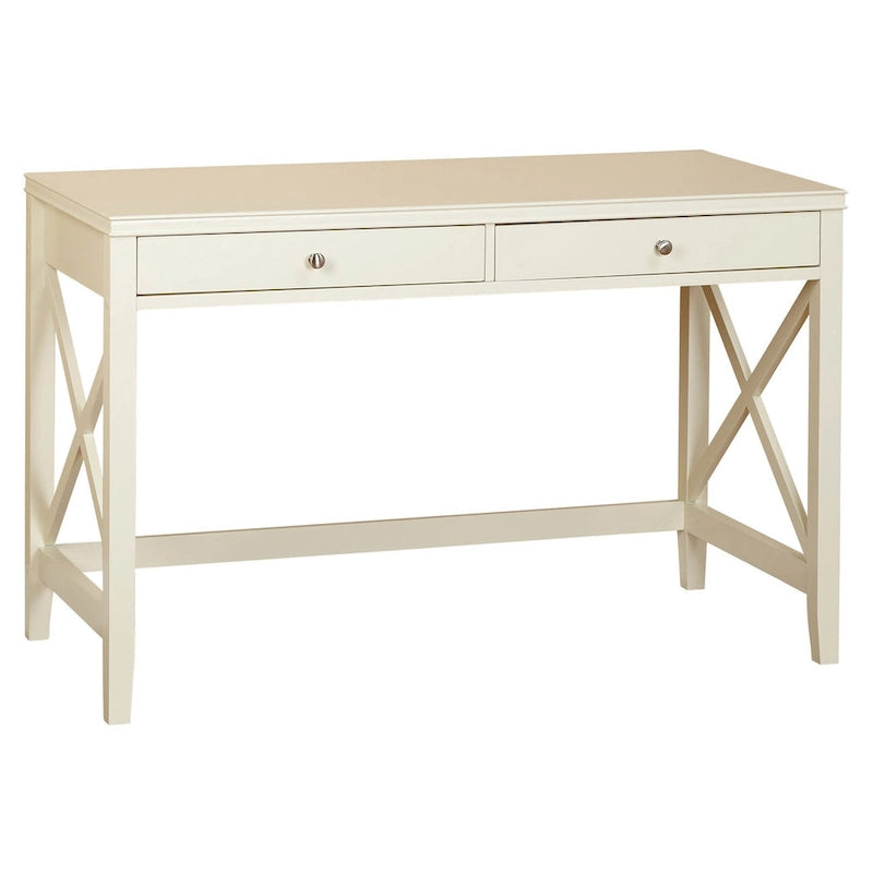 Bureau avec 2 tiroirs et quincaillerie métallique en X — 121,3 cm de large