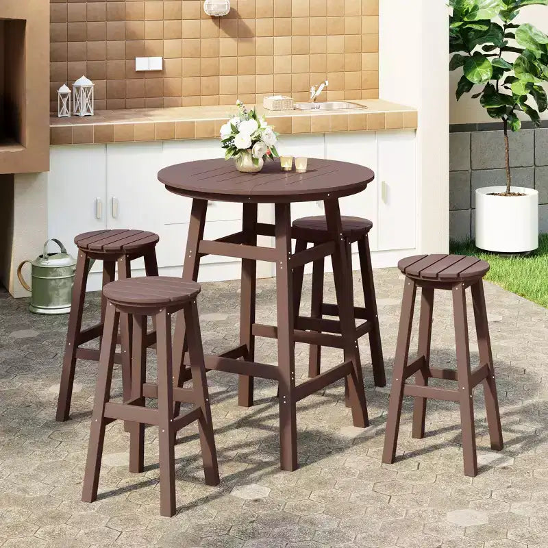 WestinTrends Malibu All Weather Hdpe Outdoor Patio Bar Height Dining Set (5-Piece)