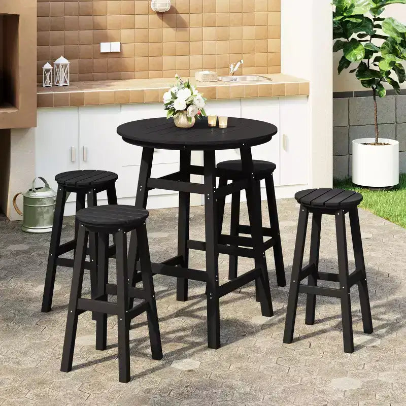 WestinTrends Malibu All Weather Hdpe Outdoor Patio Bar Height Dining Set (5-Piece)