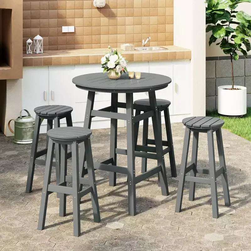 WestinTrends Malibu All Weather Hdpe Outdoor Patio Bar Height Dining Set (5-Piece)