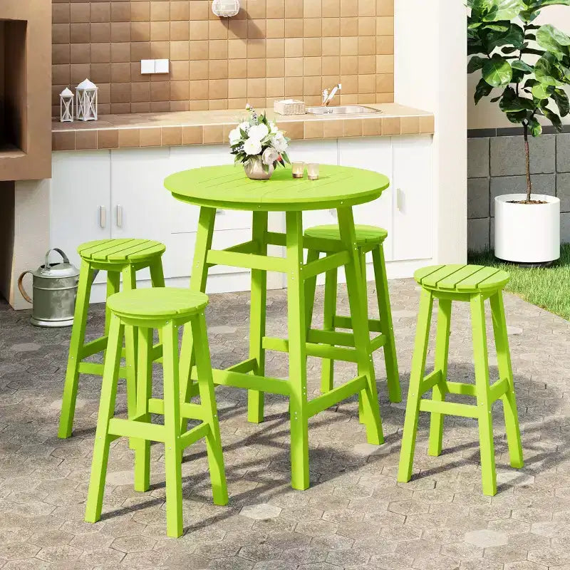 WestinTrends Malibu All Weather Hdpe Outdoor Patio Bar Height Dining Set (5-Piece)