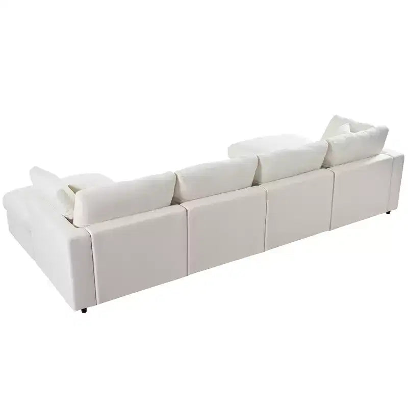 128.2W Modular Sectional Sofa, U-Shape Convertible Sofa Couch Set with Removable Ottomans 4S -ModernLuxe