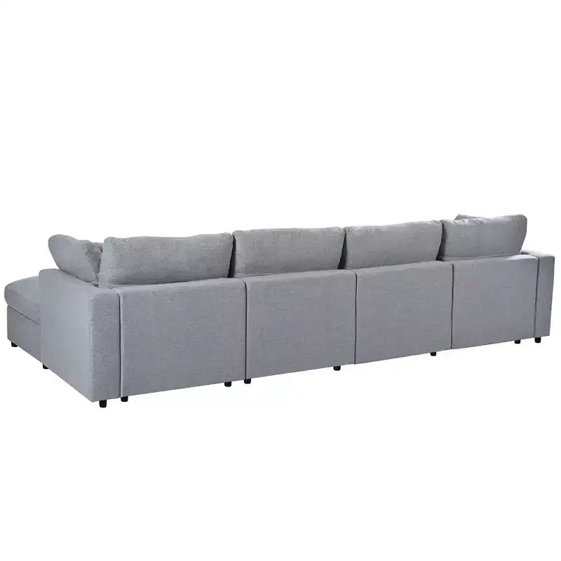 128.2W Modular Sectional Sofa, U-Shape Convertible Sofa Couch Set with Removable Ottomans 4S -ModernLuxe