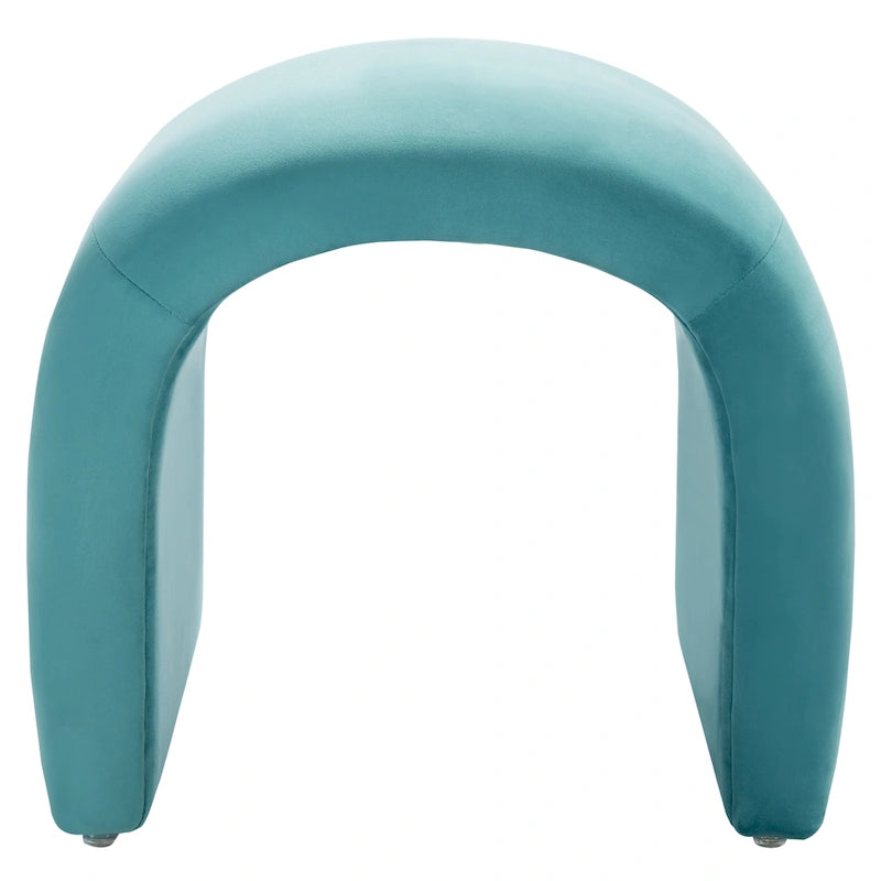 Pouf ottoman en velours incurvé cascade — 10 coloris | Repose-pieds d'appoint moderne