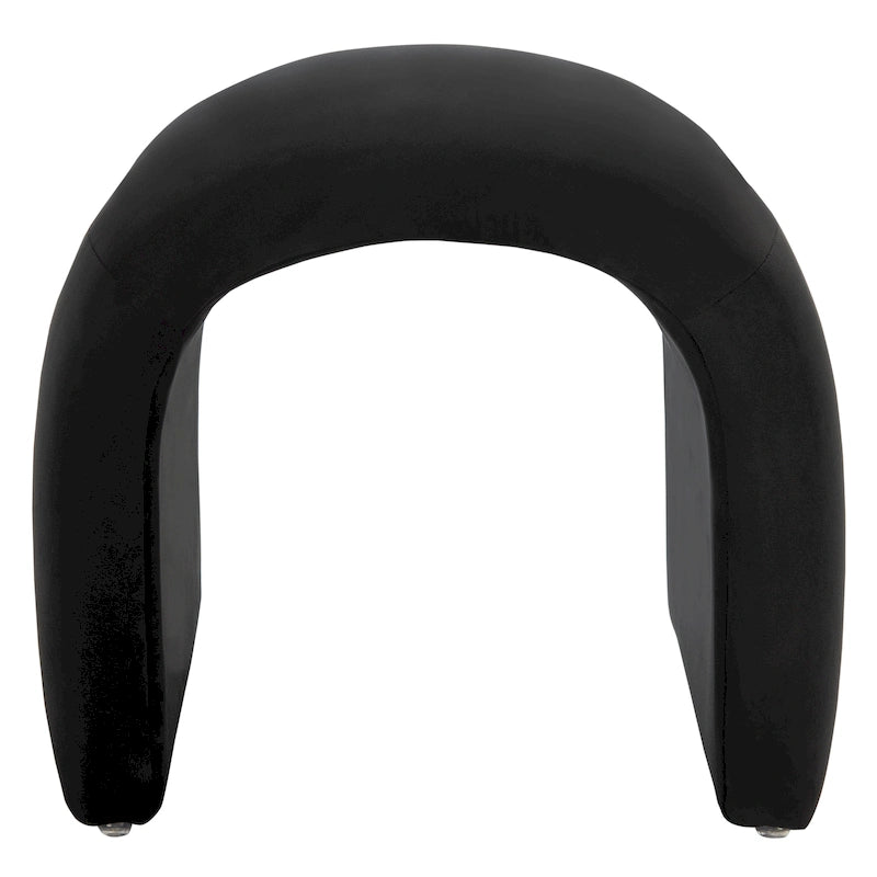 Pouf ottoman en velours incurvé cascade — 10 coloris | Repose-pieds d'appoint moderne