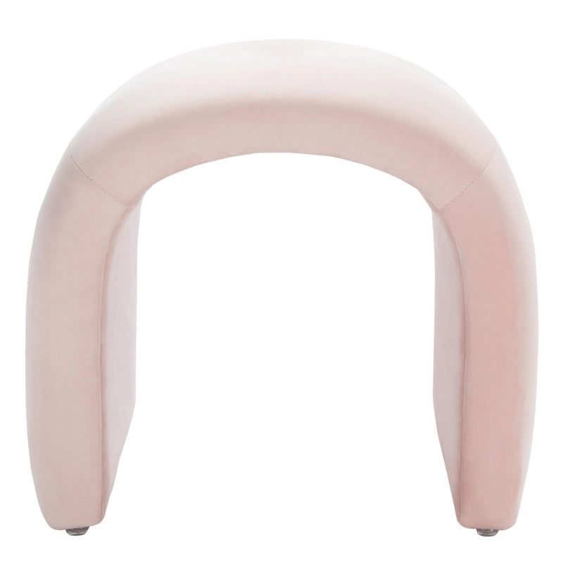 Pouf ottoman en velours incurvé cascade — 10 coloris | Repose-pieds d'appoint moderne