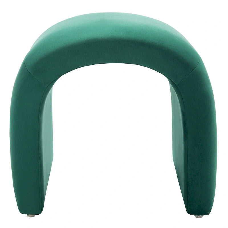 Pouf ottoman en velours incurvé cascade — 10 coloris | Repose-pieds d'appoint moderne