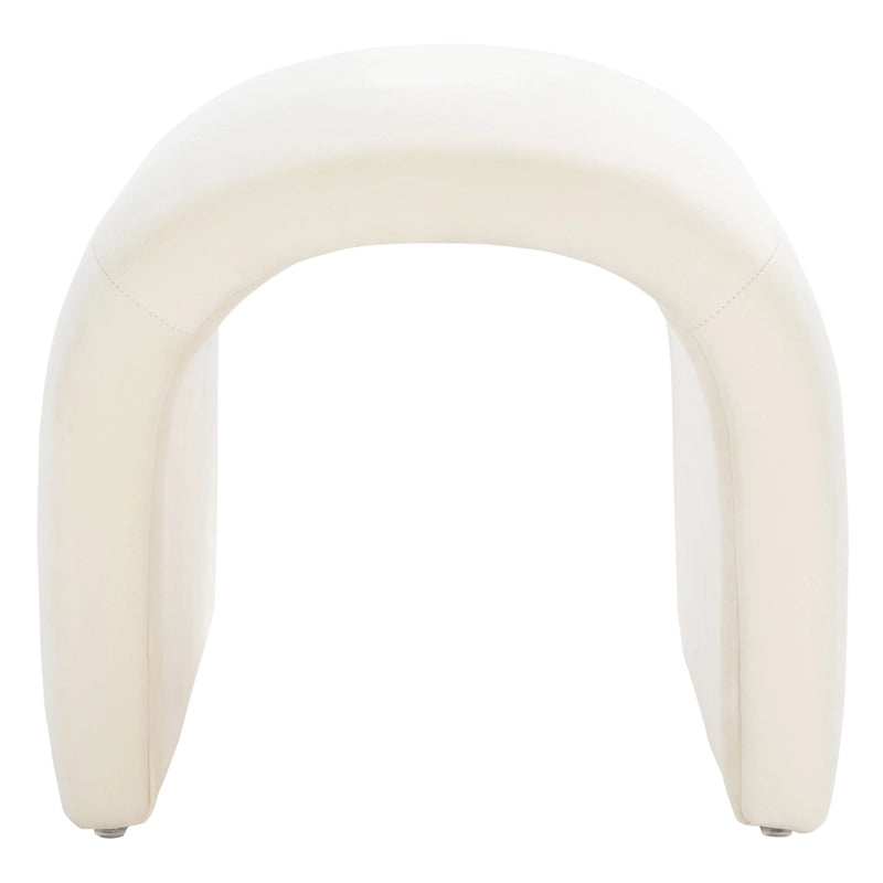 Pouf ottoman en velours incurvé cascade — 10 coloris | Repose-pieds d'appoint moderne