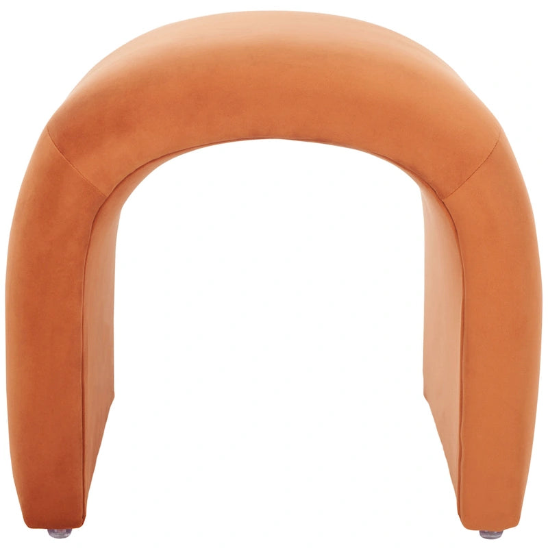 Pouf ottoman en velours incurvé cascade — 10 coloris | Repose-pieds d'appoint moderne