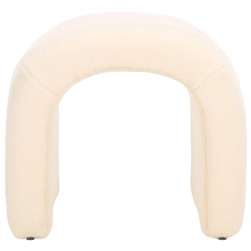 Pouf ottoman en velours incurvé cascade — 10 coloris | Repose-pieds d'appoint moderne